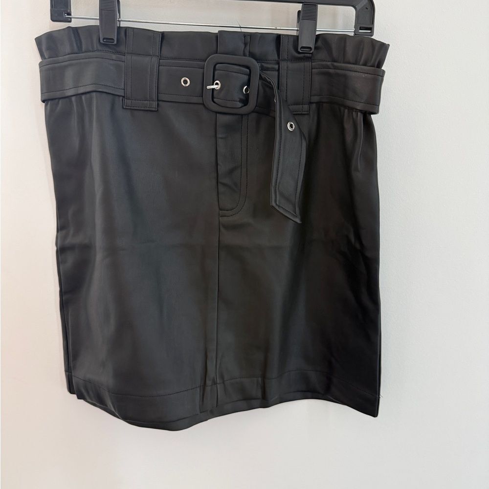 Chocolate Black Belted Mini Skirt
